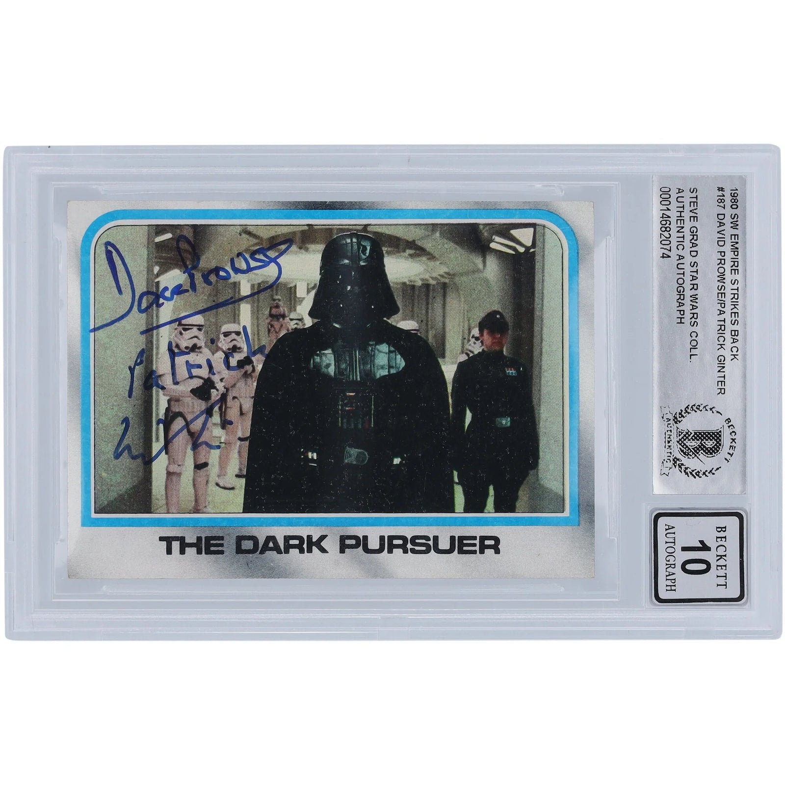 David Prowse and Patrick Ginter Signed 1980 Topps Empire Strikes Back #187 | BGS 10 Auto