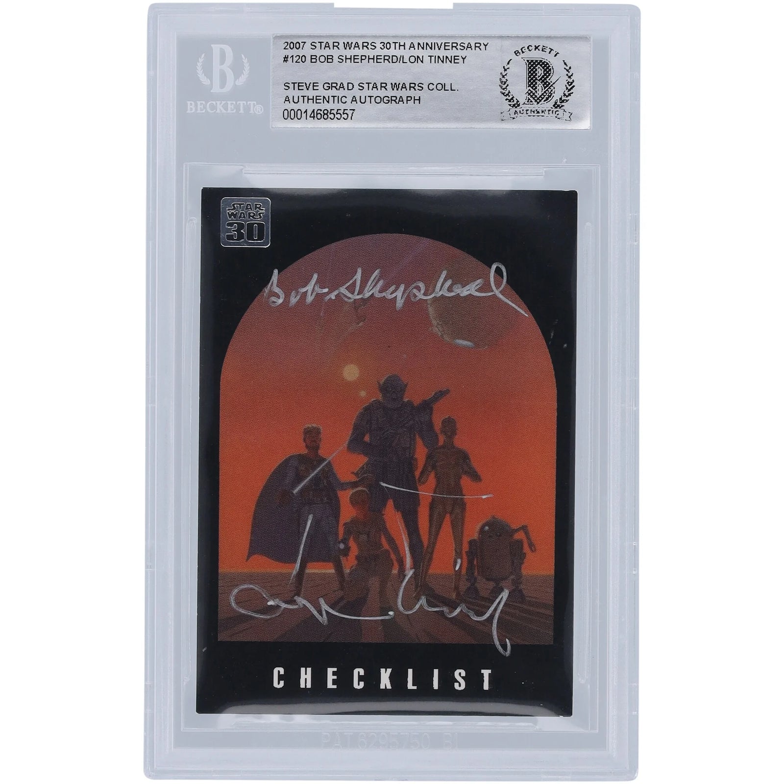 Bob Shepherd and Lon Tinney Signed 2007 Topps 30th Anniversary #120 | BGS Authenticated