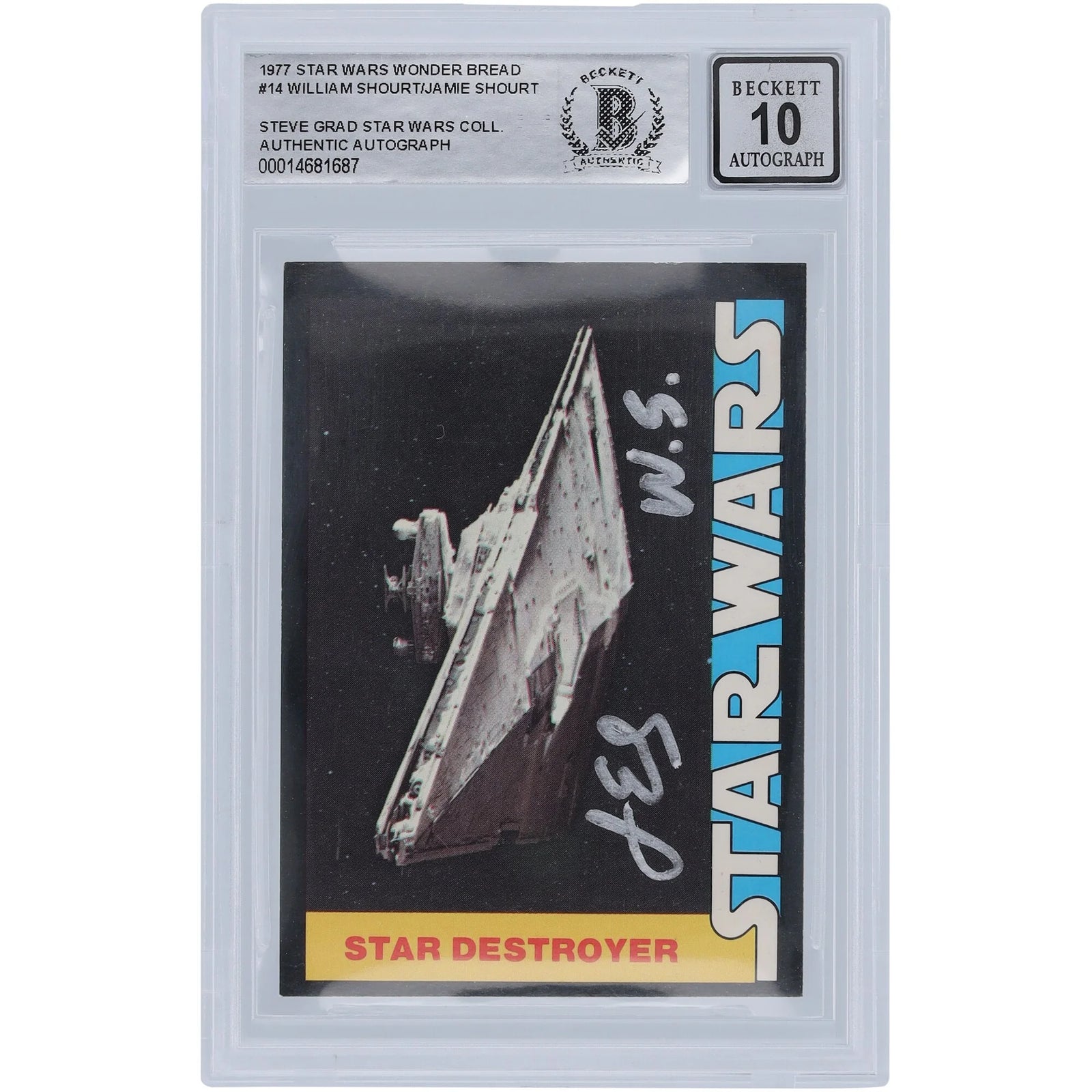 William Shourt and Jamie Shourt Signed 1977 Topps Star Wars Wonder Bread #14 | BGS 10 Auto