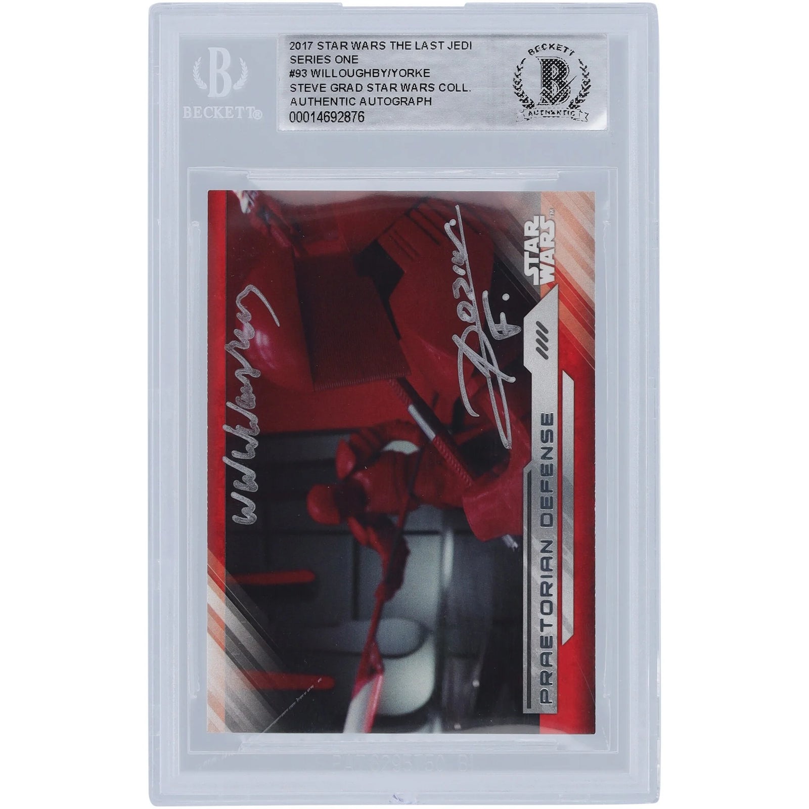 William Willoughby & Karanja York Signed Star Wars Card | 2017 Topps The Last Jedi #93