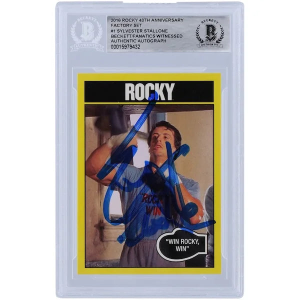 Sylvester Stallone Signed 2016 Topps Rocky 40th Anniversary Card #1 | Beckett Authenticate