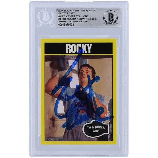 Sylvester Stallone Signed 2016 Topps Rocky 40th Anniversary Card #1 | Beckett Authenticate
