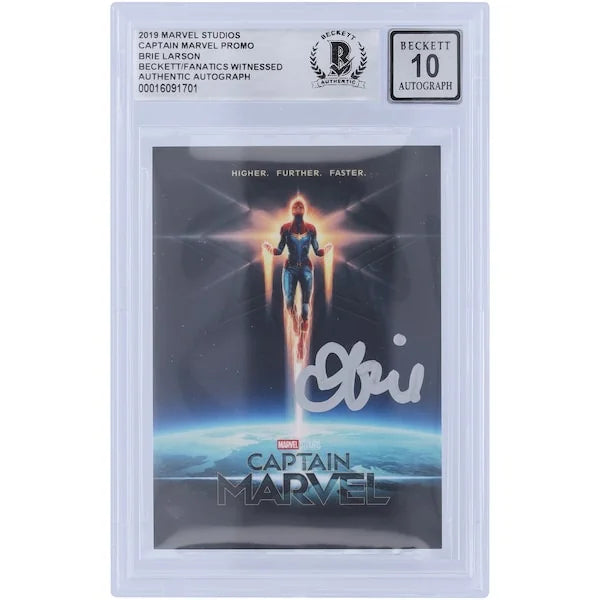 Brie Larson Signed Captain Marvel 2019 Promo Card | Graded 10