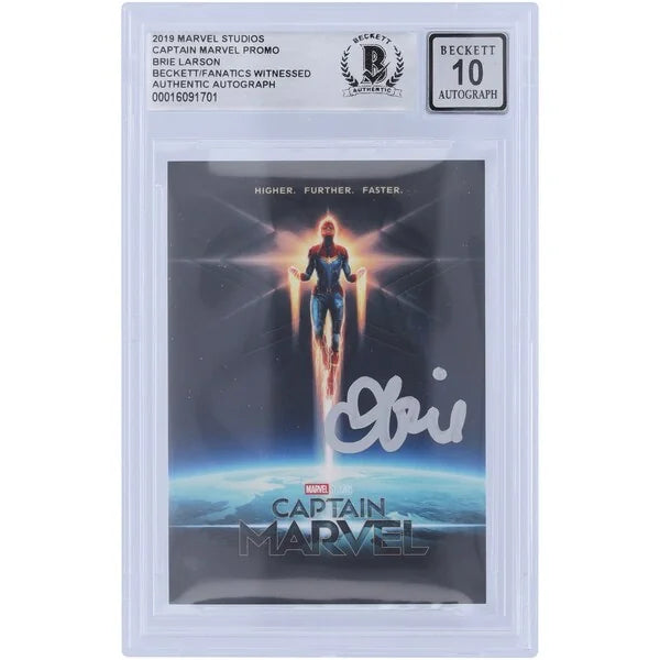 Brie Larson Signed Captain Marvel 2019 Promo Card | Graded 10
