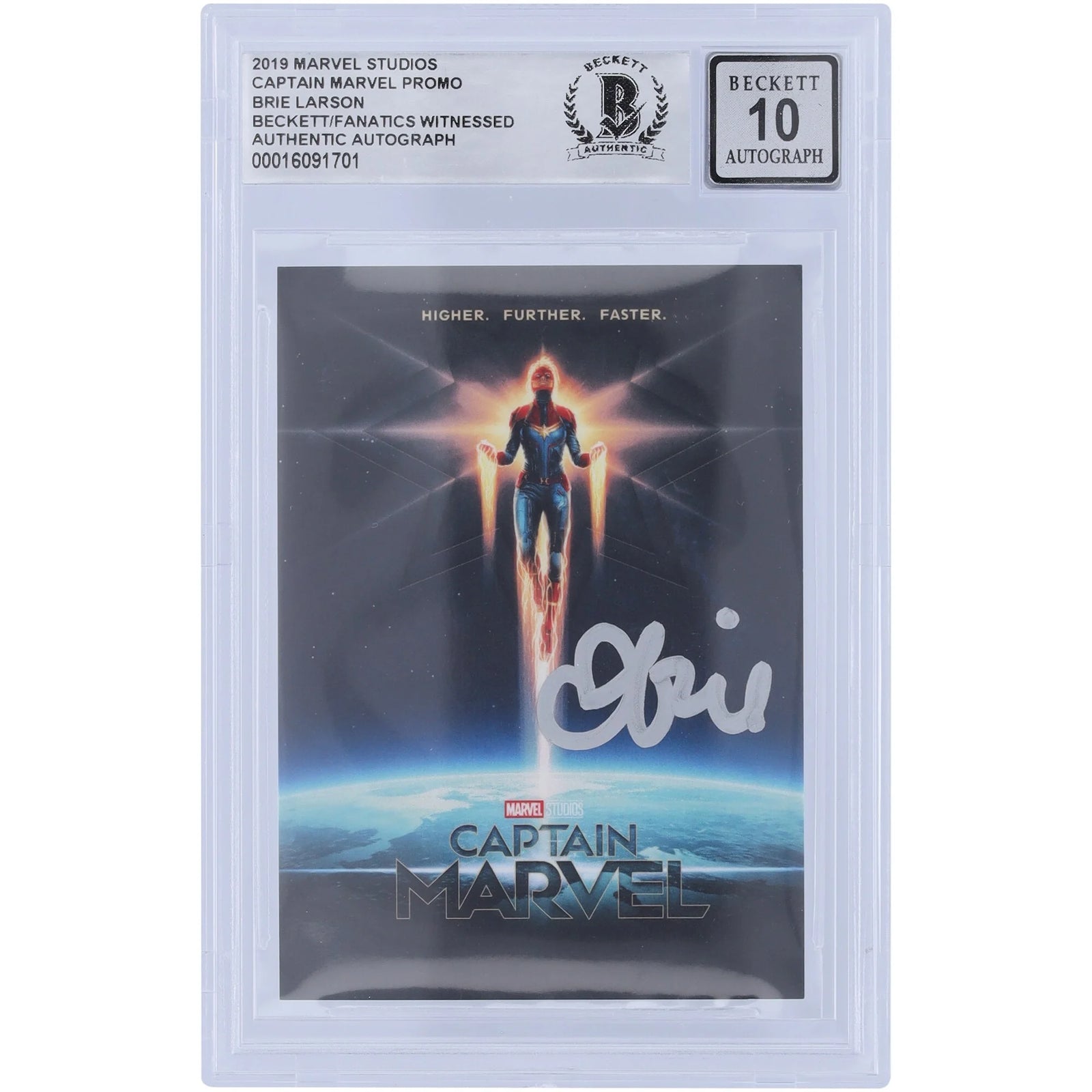 Brie Larson Signed Captain Marvel 2019 Promo Card | Graded 10