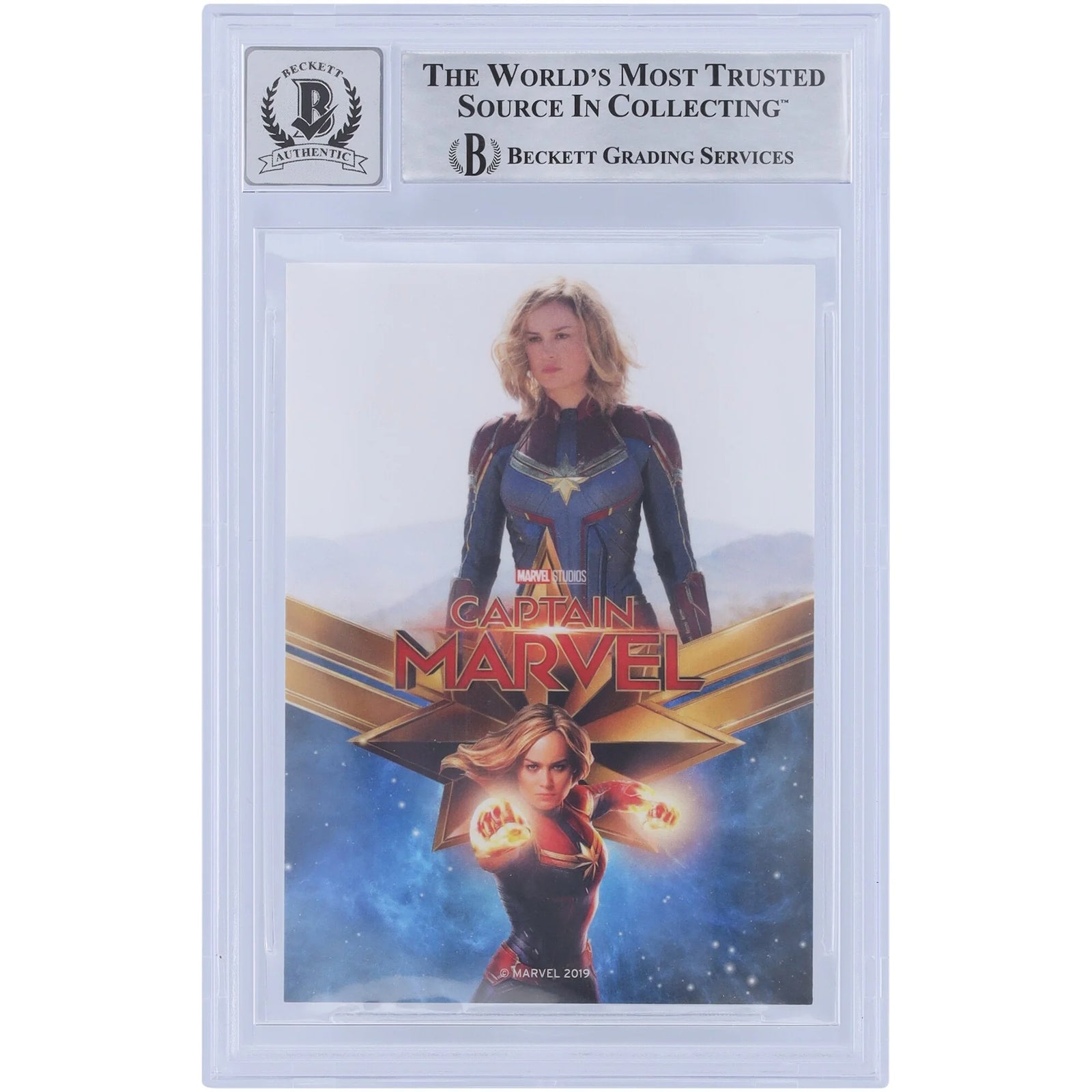 Brie Larson Signed Captain Marvel 2019 Promo Card | Graded 10