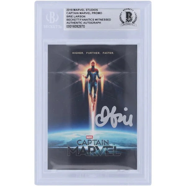 Brie Larson Signed Captain Marvel 2019 Promo Card | Silver Ink #BL