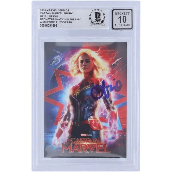 Brie Larson Signed Captain Marvel 2019 Promo Card | Graded 10