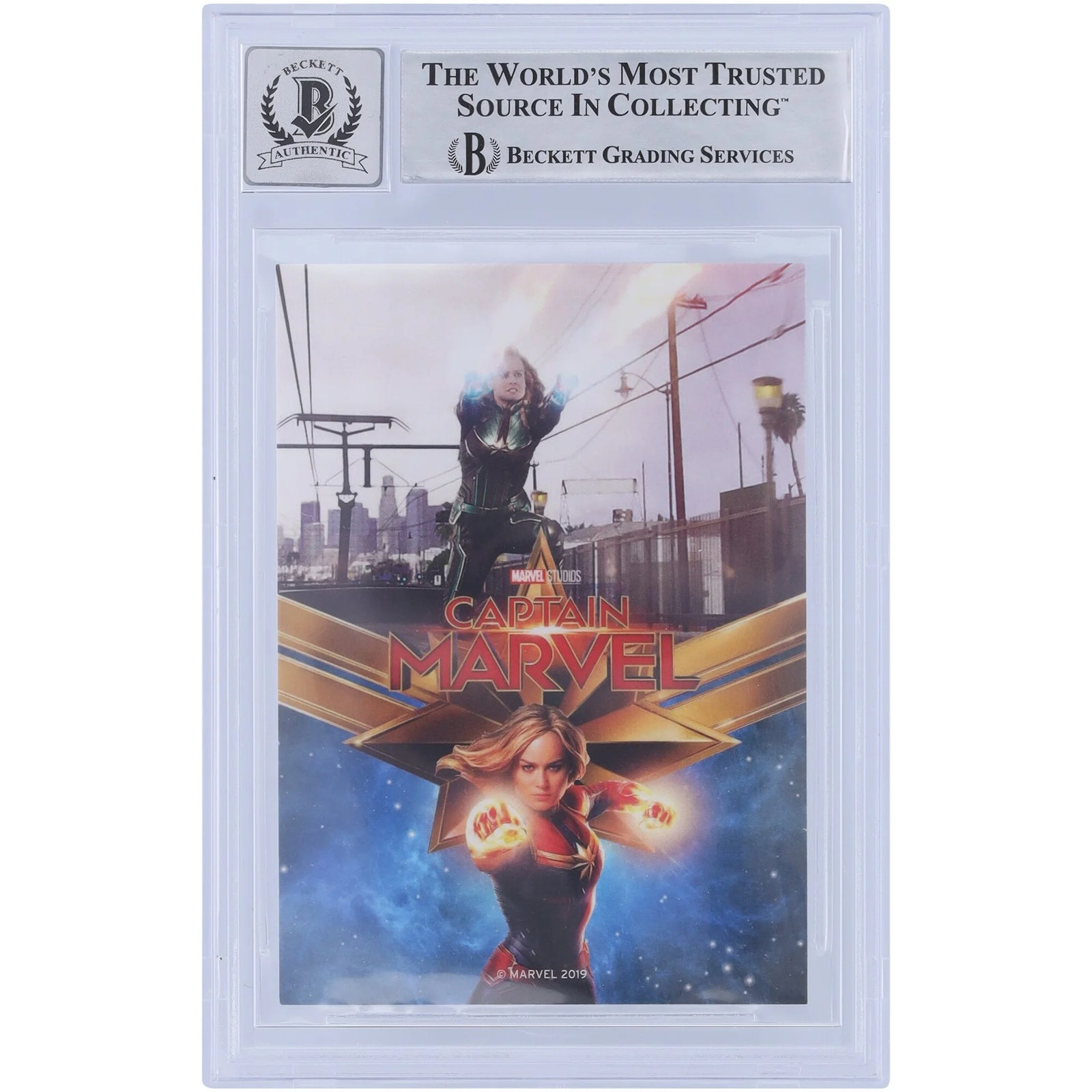 Brie Larson Signed Captain Marvel 2019 Promo Card | Graded 10
