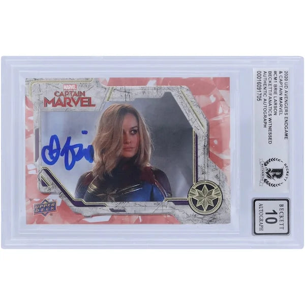 Brie Larson Signed 2020 Upper Deck Captain Marvel #CM-1 Card | Graded 10