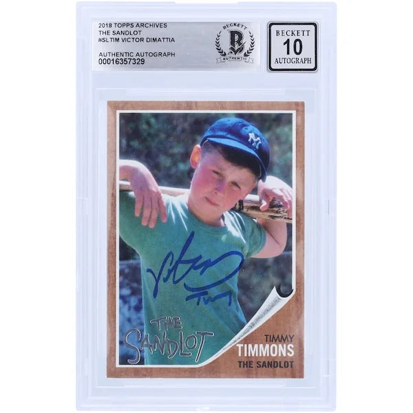 Victor DiMattia Signed The Sandlot 2018 Topps Archives Card | Graded 10 with Timmy Inscrip