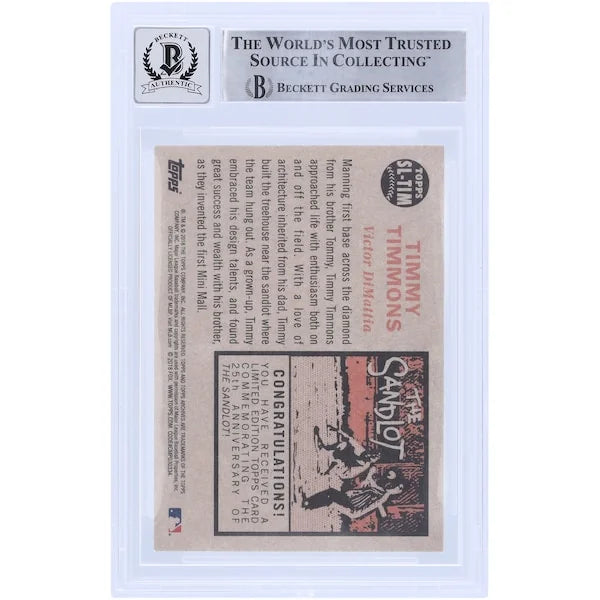 Victor DiMattia Signed The Sandlot 2018 Topps Archives Card | Graded 10 with Timmy Inscrip