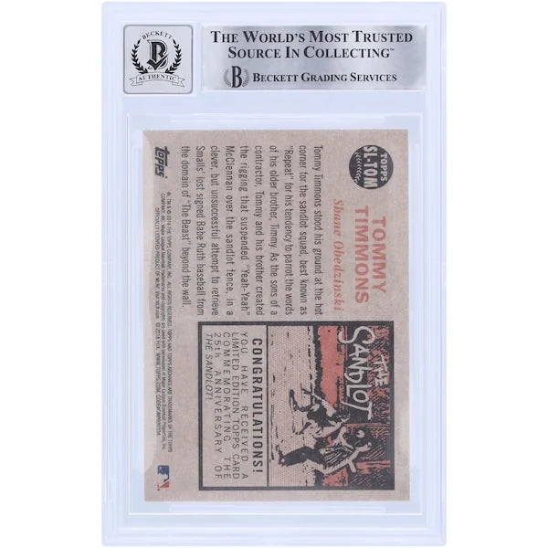 Shane Obedzinski Signed 2018 Topps Archives Card | The Sandlot Graded 10