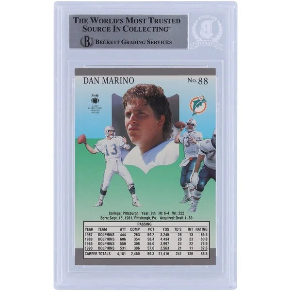Dan Marino Signed 1991 Fleer Ultra #88 Card | Beckett Authenticated