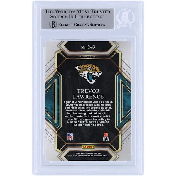 Trevor Lawrence Signed 2021 Panini Select Club Level #243 Rookie Card | Jaguars