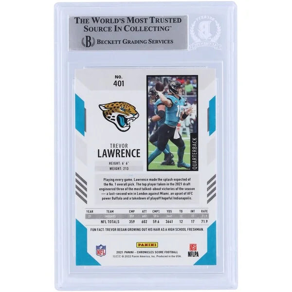Trevor Lawrence Jacksonville Jaguars Autographed 2021 Panini Chronicles Score Update Silver #401 Beckett Fanatics Witnessed Authenticated Rookie Card - F2