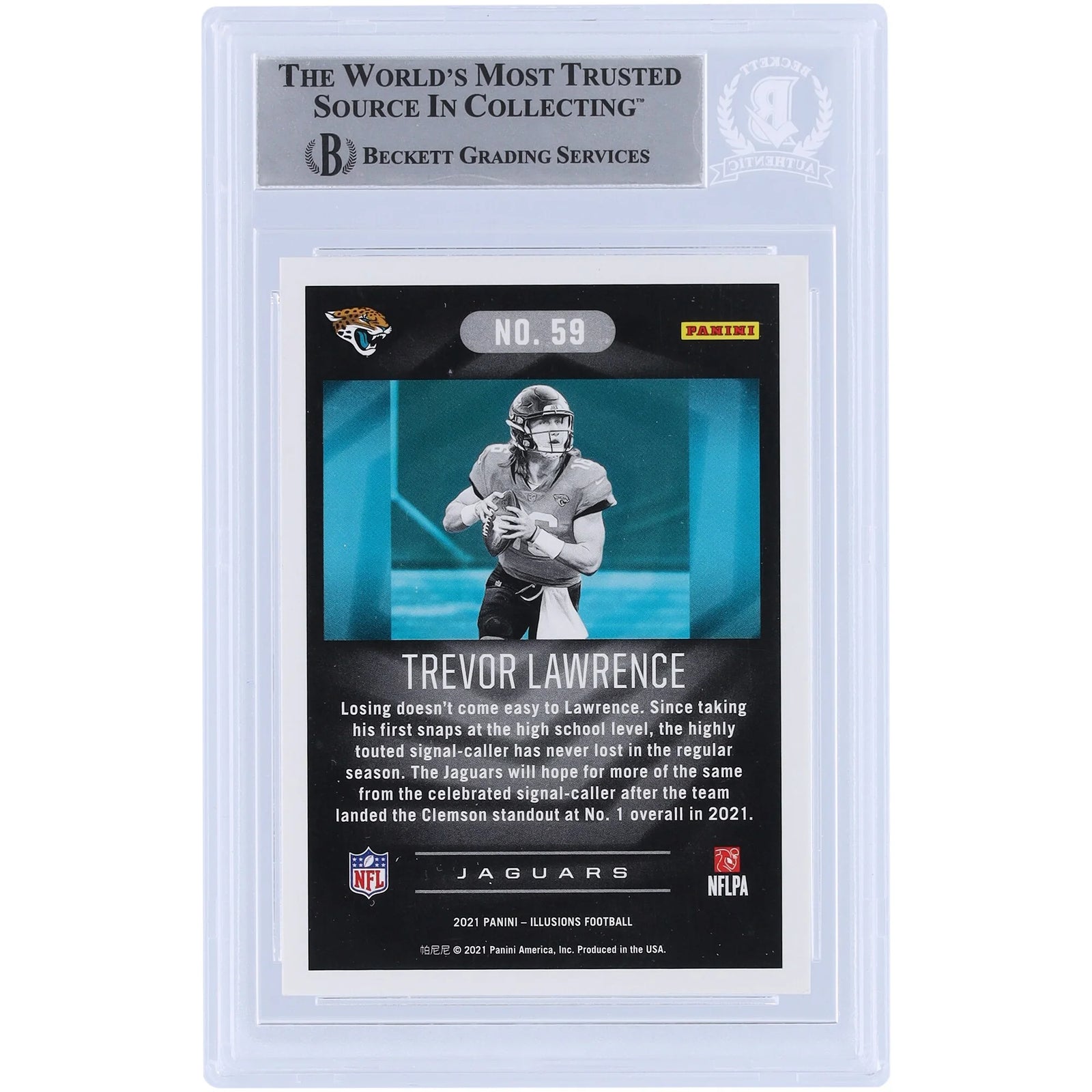 Trevor Lawrence Signed 2021 Panini Illusions #59 Rookie Card | Jaguars