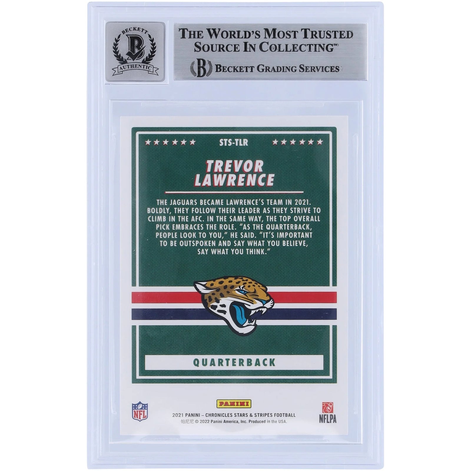 Trevor Lawrence Signed 2021 Panini Chronicles Rookie Card | Beckett Authenticated