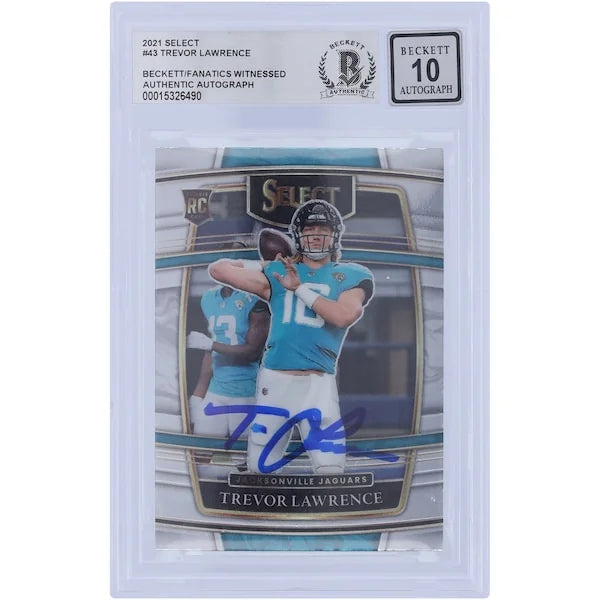 Trevor Lawrence Signed 2021 Panini Select Concourse #43 Rookie Card | Beckett 10