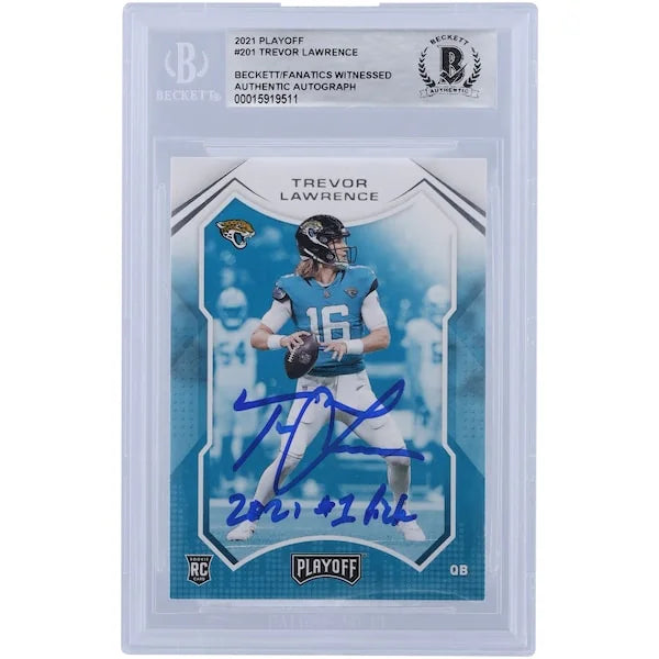 Trevor Lawrence Signed 2021 Panini Playoff #201 Rookie Card | 2021 #1 Pick Inscription