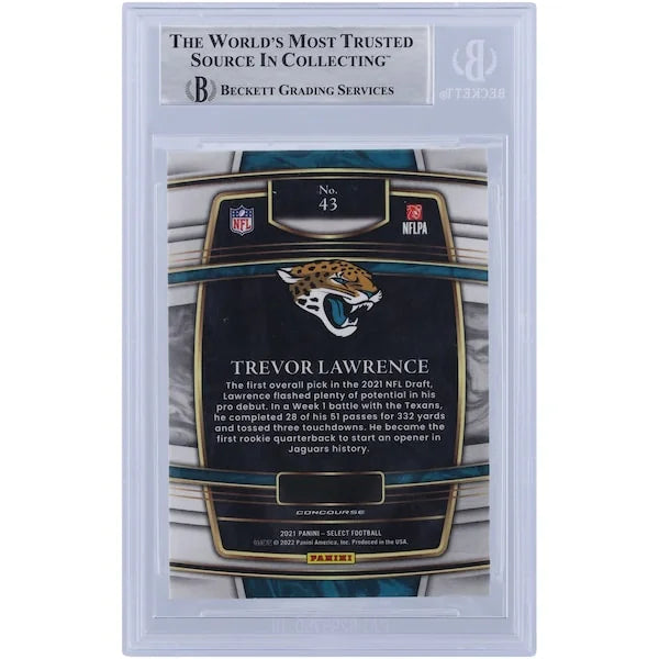 Trevor Lawrence Signed 2021 Panini Select Concourse Rookie Card | #1 Pick Inscription