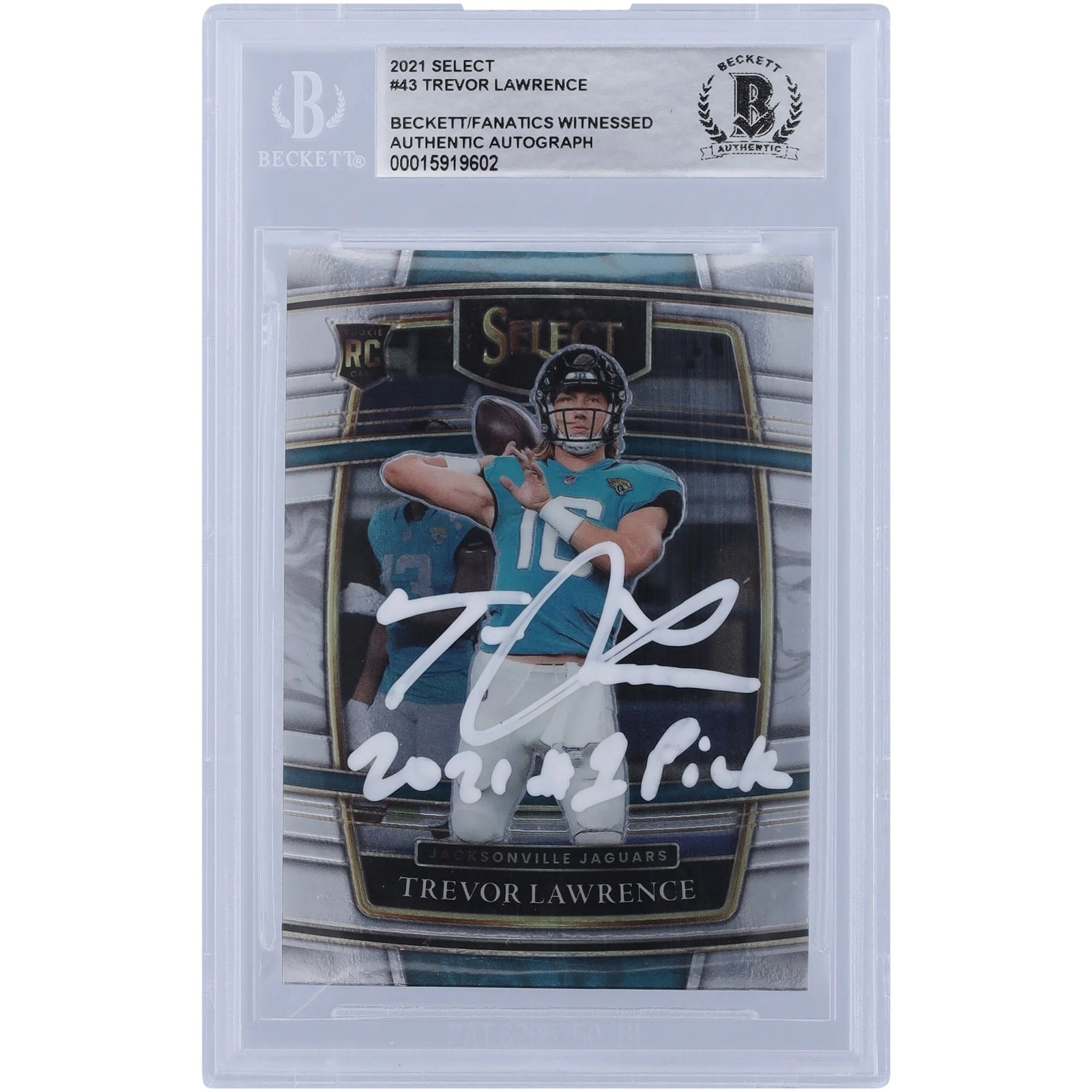 Trevor Lawrence Signed 2021 Panini Select Concourse Rookie Card | #1 Pick Inscription
