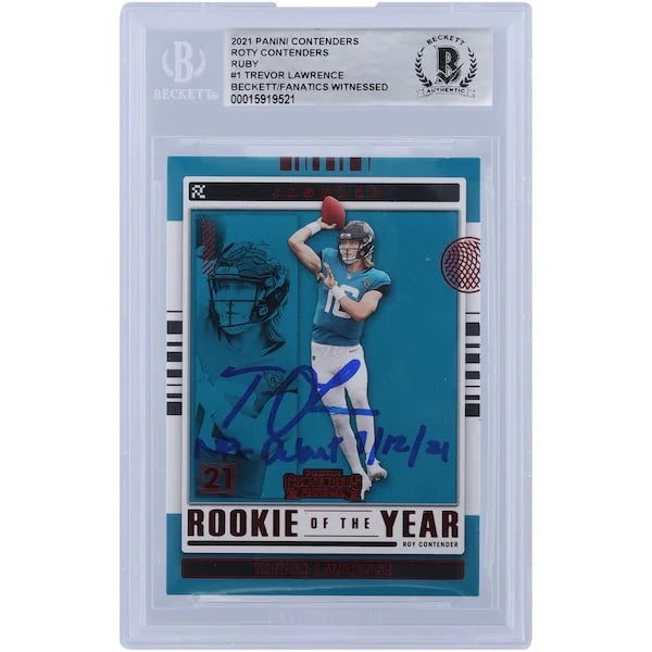 Trevor Lawrence Signed 2021 Panini Contenders ROY Card | Beckett Authenticated