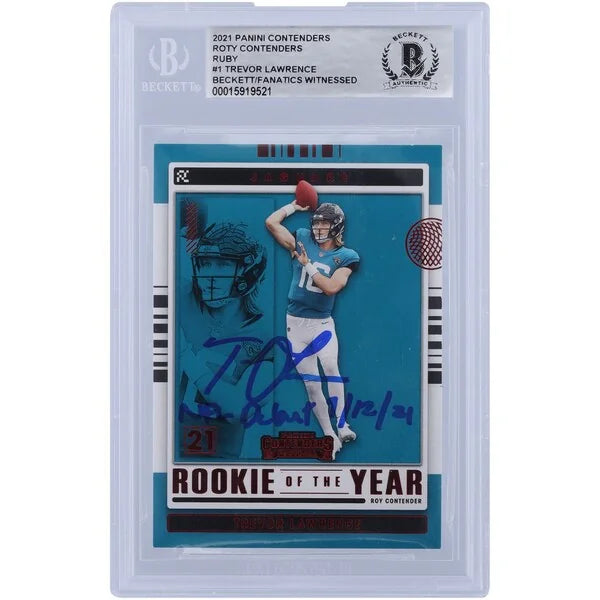 Trevor Lawrence Signed 2021 Panini Contenders ROY Card | Beckett Authenticated
