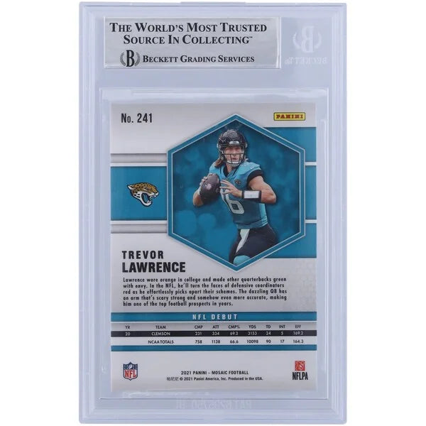 Trevor Lawrence Signed 2021 Panini Mosaic NFL Debut #241 Rookie Card | Beckett Authenticat