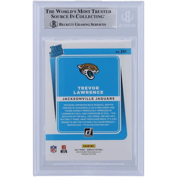 Trevor Lawrence Signed 2021 Panini Donruss Rated Rookie #251 Card | Beckett Authenticated