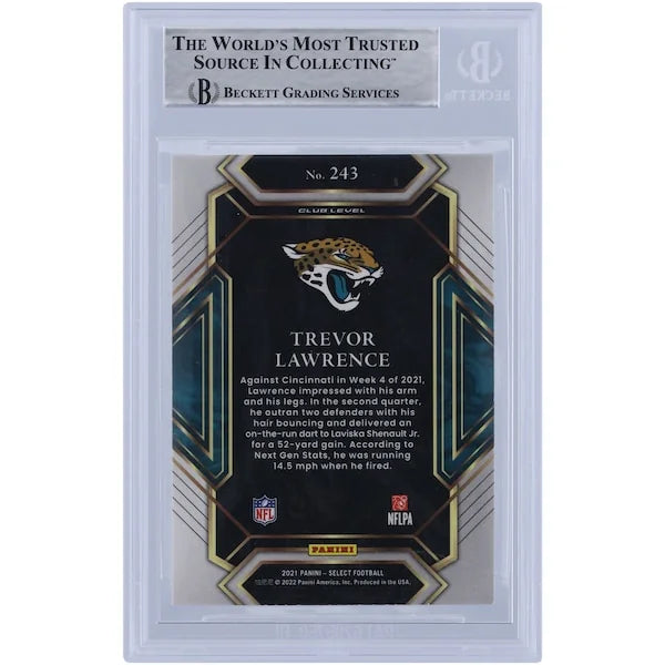 Trevor Lawrence Jacksonville Jaguars Autographed 2021 Panini Select Club Level White Ink #243 Beckett Fanatics Witnessed Authenticated Rookie Card - F2