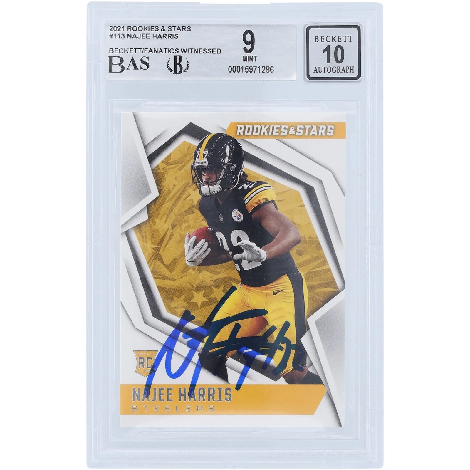 Najee Harris Signed 2021 Panini Rookies & Stars #113 | Beckett 9