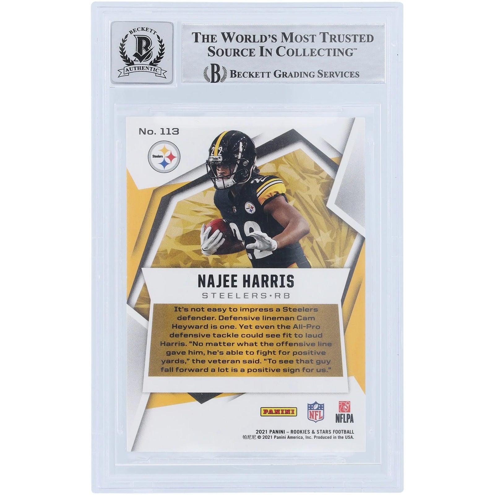 Najee Harris Signed 2021 Panini Rookies & Stars #113 | Beckett 9