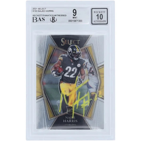Najee Harris Signed 2021 Panini Select #153 Rookie Card | Beckett 9