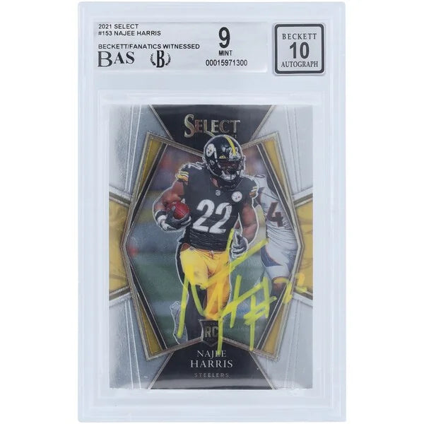 Najee Harris Signed 2021 Panini Select #153 Rookie Card | Beckett 9