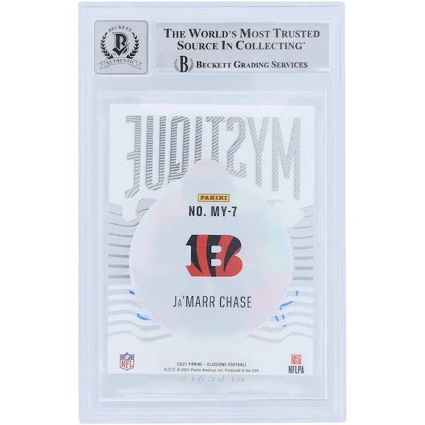 Ja'Marr Chase Signed 2021 Panini Illusions Mystique Rookie Card | Beckett 9