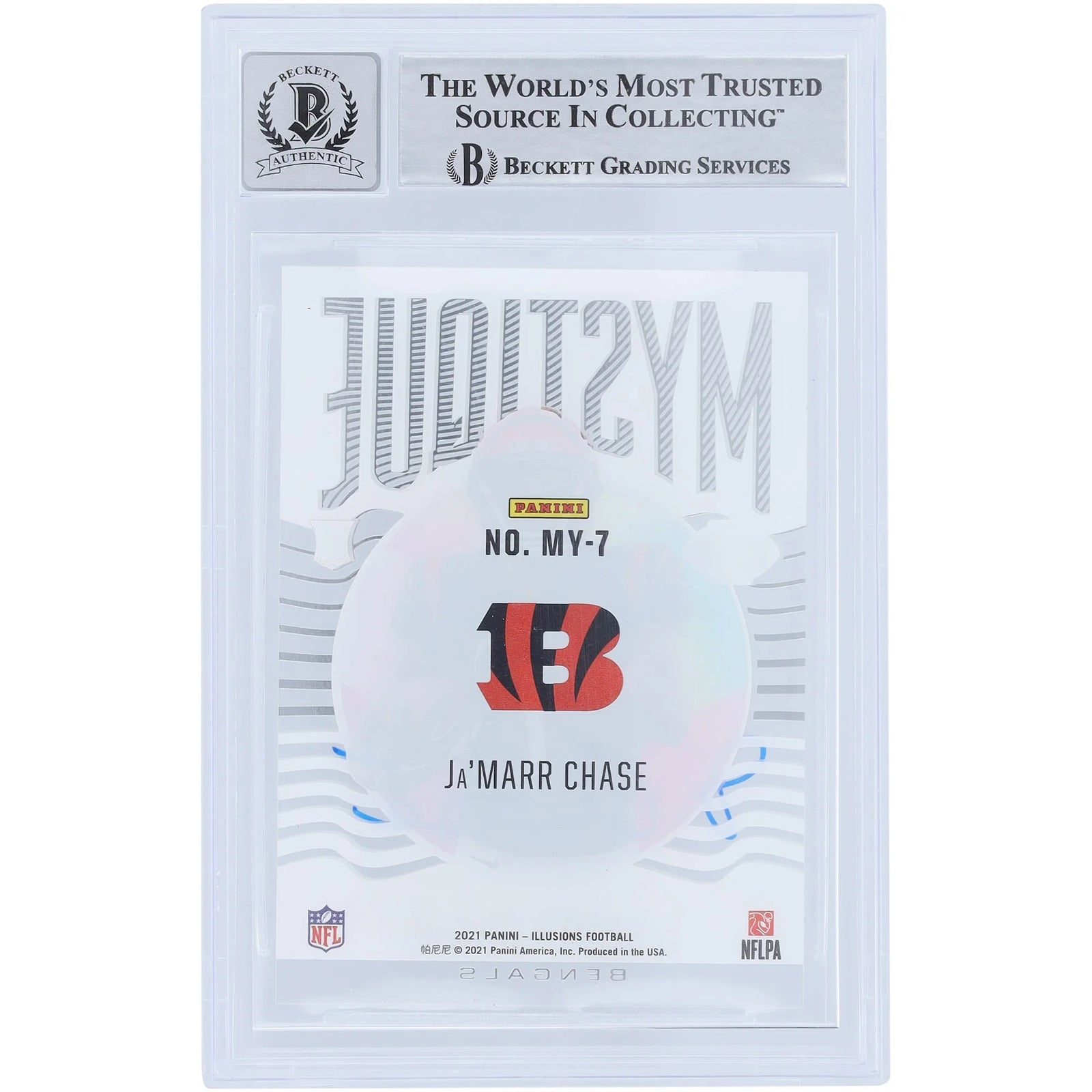 Ja'Marr Chase Signed 2021 Panini Illusions Mystique Rookie Card | Beckett 9