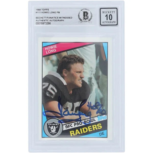 Howie Long Signed 1984 Topps Series 1 #111 Rookie Card | Graded 10 with HOF 2000 Inscripti