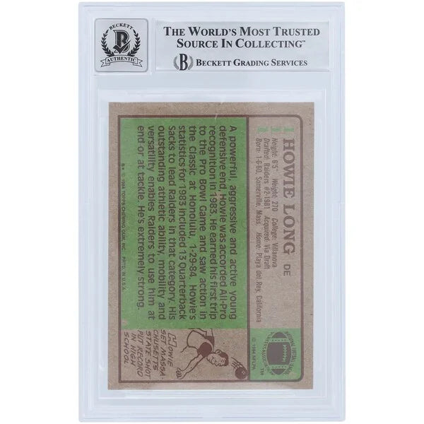 Howie Long Signed 1984 Topps Series 1 #111 Rookie Card | Graded 10 with HOF 2000 Inscripti