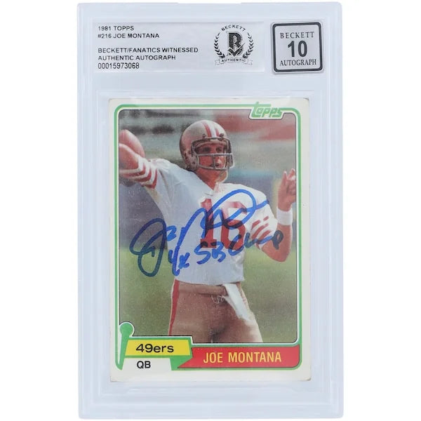 Joe Montana Signed 1980 Topps Series 1 #216 Rookie Card | Graded 10 with Inscription