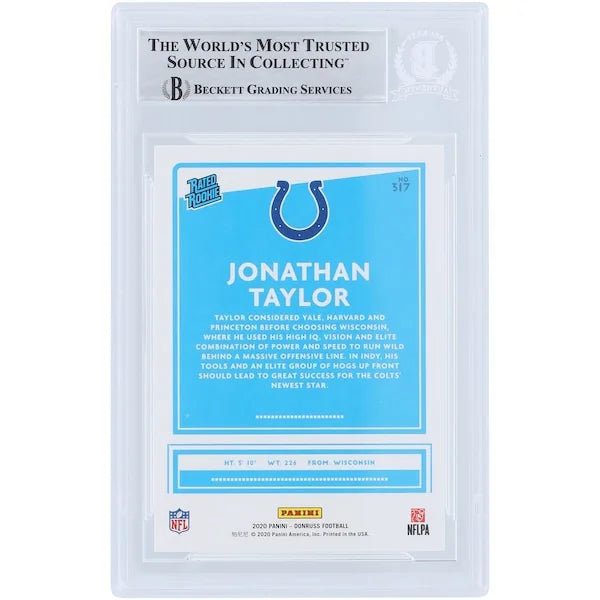 Jonathan Taylor Signed 2020 Panini Donruss Rated Rookie #317 | Horse Power Inscription