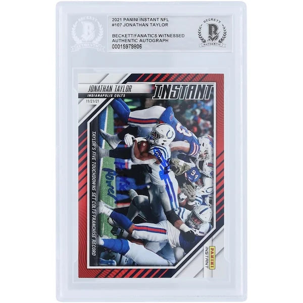 Jonathan Taylor Signed 2021 Panini Instant #107 Card | Horse Power Inscription