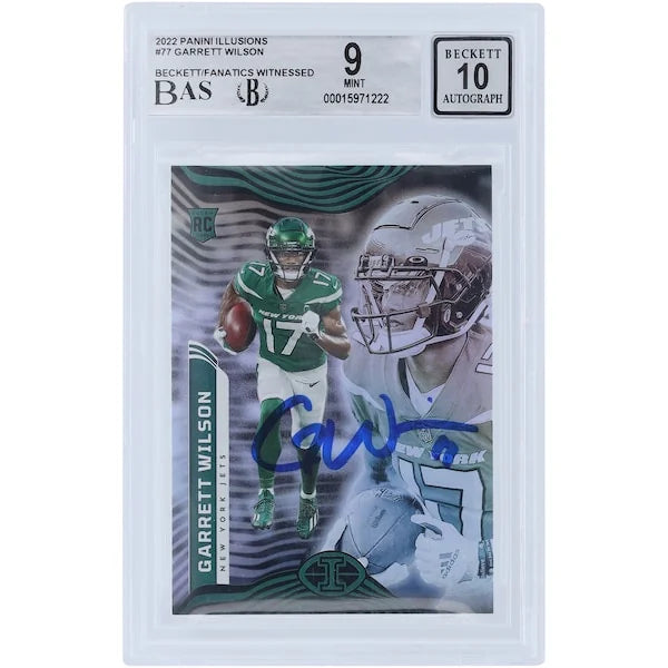 Garrett Wilson Signed 2022 Panini Illusions #77 Rookie Card | Beckett Graded 9