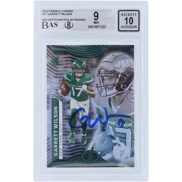 Garrett Wilson Signed 2022 Panini Illusions #77 Rookie Card | Beckett Graded 9