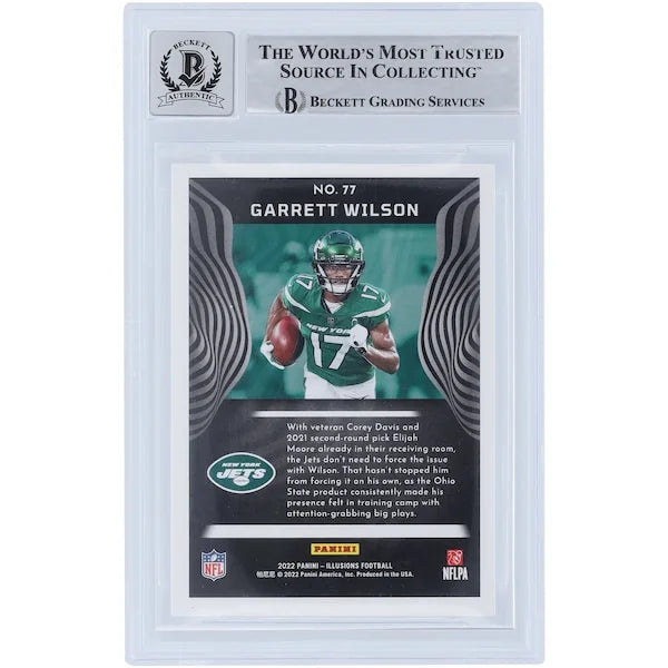 Garrett Wilson Signed 2022 Panini Illusions #77 Rookie Card | Beckett Graded 9