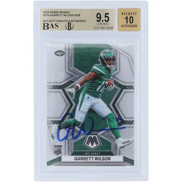 Garrett Wilson Signed 2022 Panini Mosaic #276 Rookie Card | Beckett 9.5