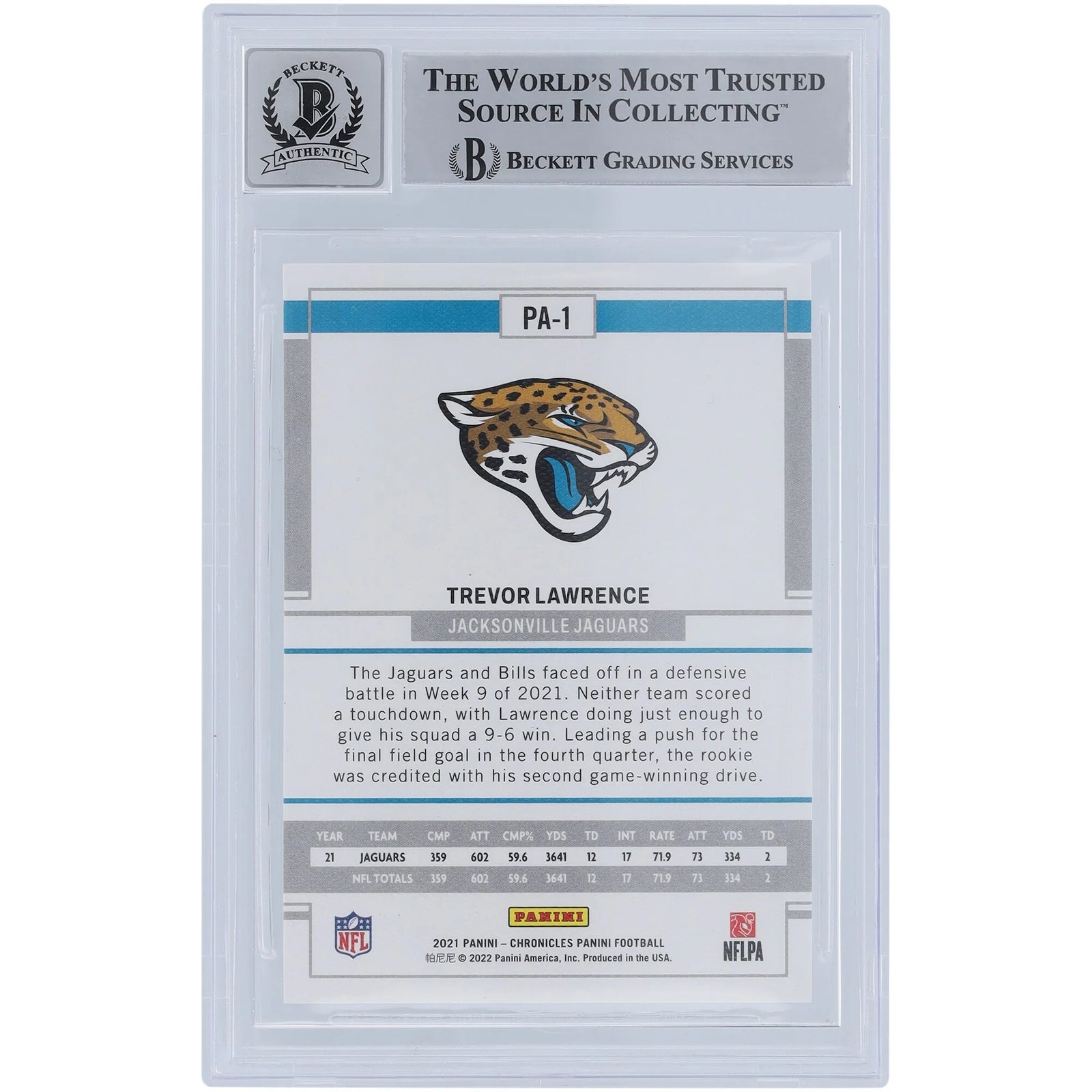 Trevor Lawrence Signed 2021 Panini Chronicles Pink Rookie Card | Beckett 10