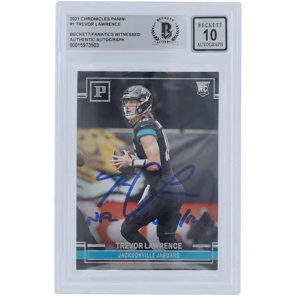 Trevor Lawrence Signed 2021 Panini Chronicles Rookie Card | Beckett 10