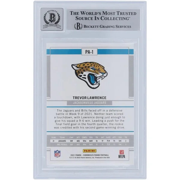 Trevor Lawrence Signed 2021 Panini Chronicles Rookie Card | Beckett 10