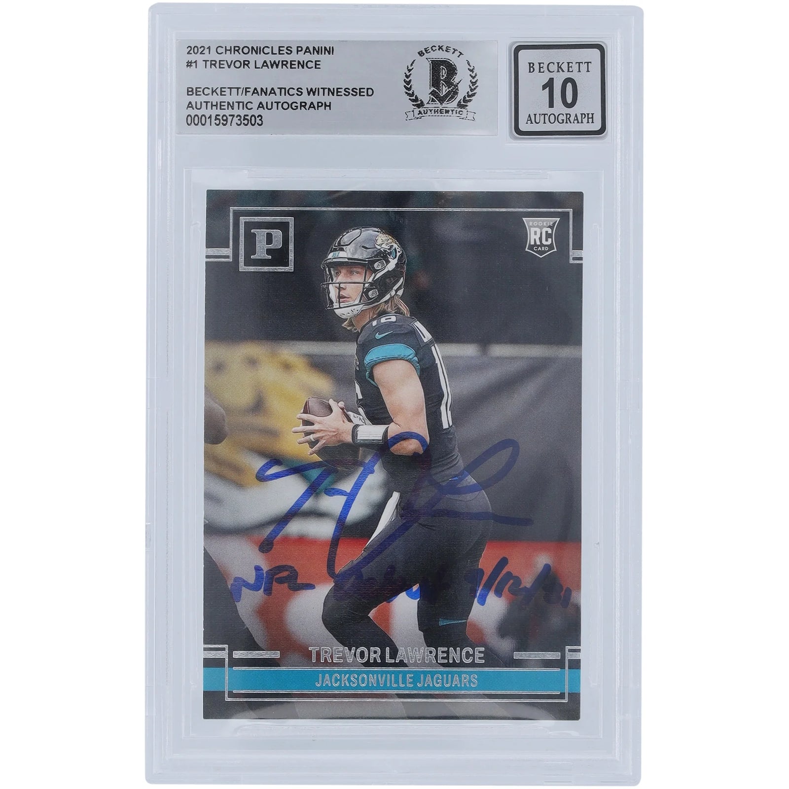 Trevor Lawrence Signed 2021 Panini Chronicles Rookie Card | Beckett 10